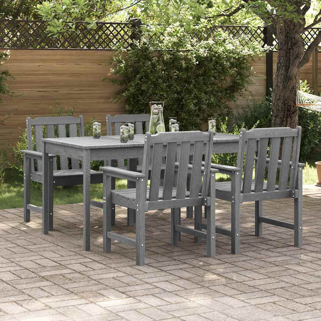 vidaXL Silla de Jardín 4 uds. Gris Claro Polietileno