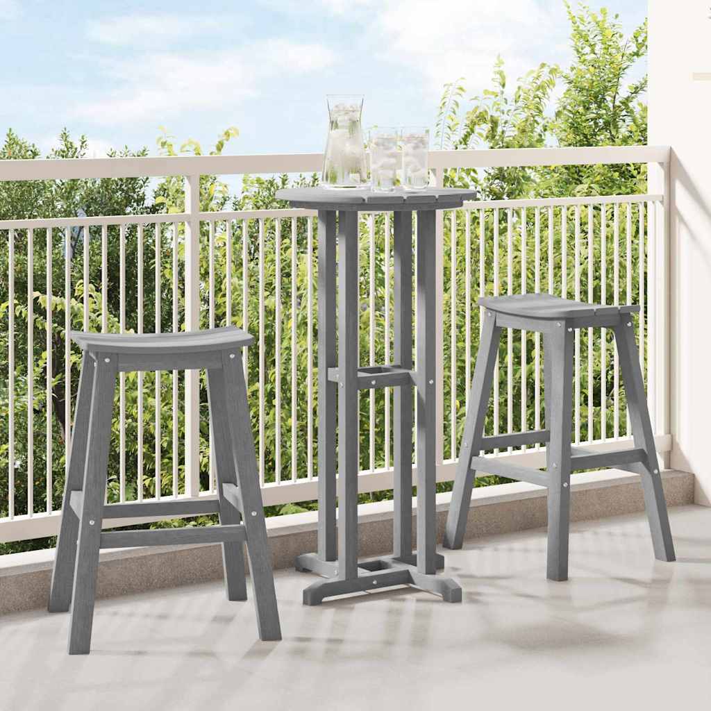 vidaXL Juego de Bar en el Jardín 3 uds. Gris Claro HDPE