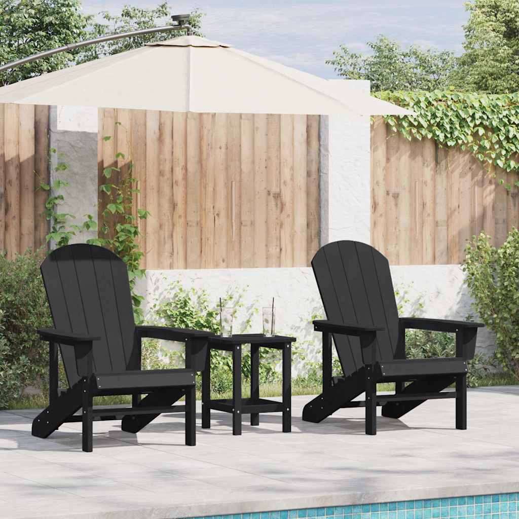 vidaXL Silla de Jardín 2 uds. Negro Polietileno