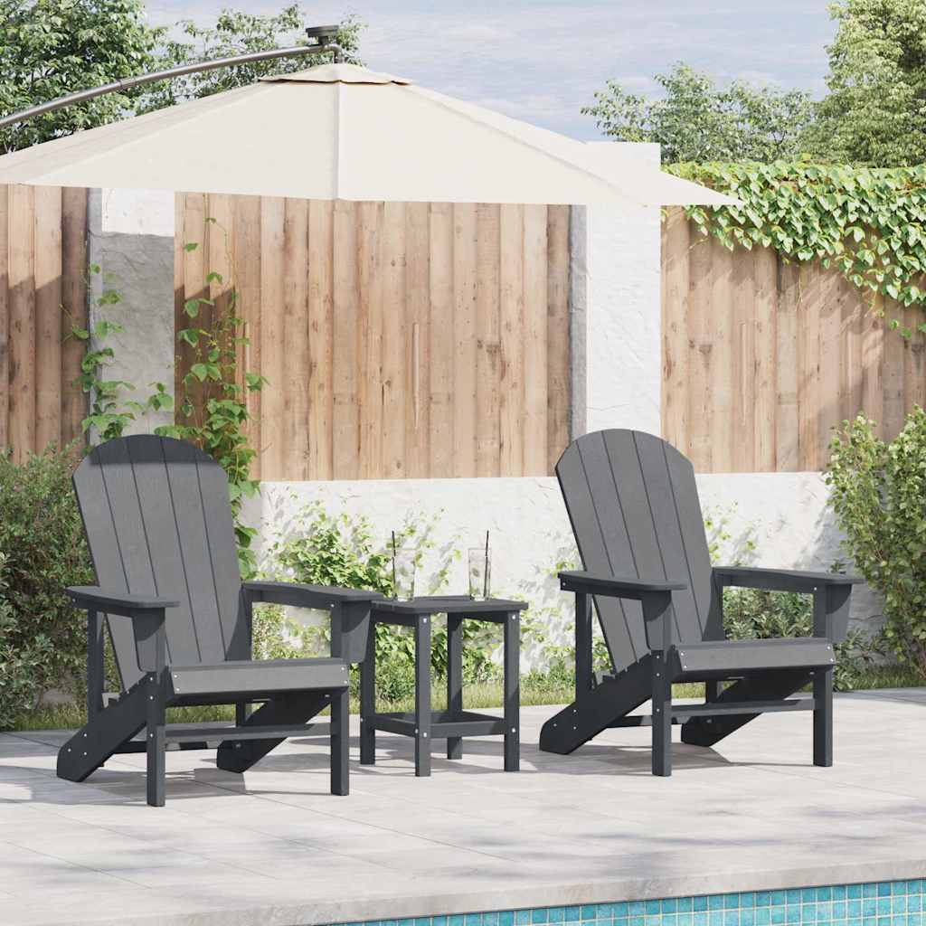 vidaXL Silla de Jardín 2 uds. Gris Claro Polietileno