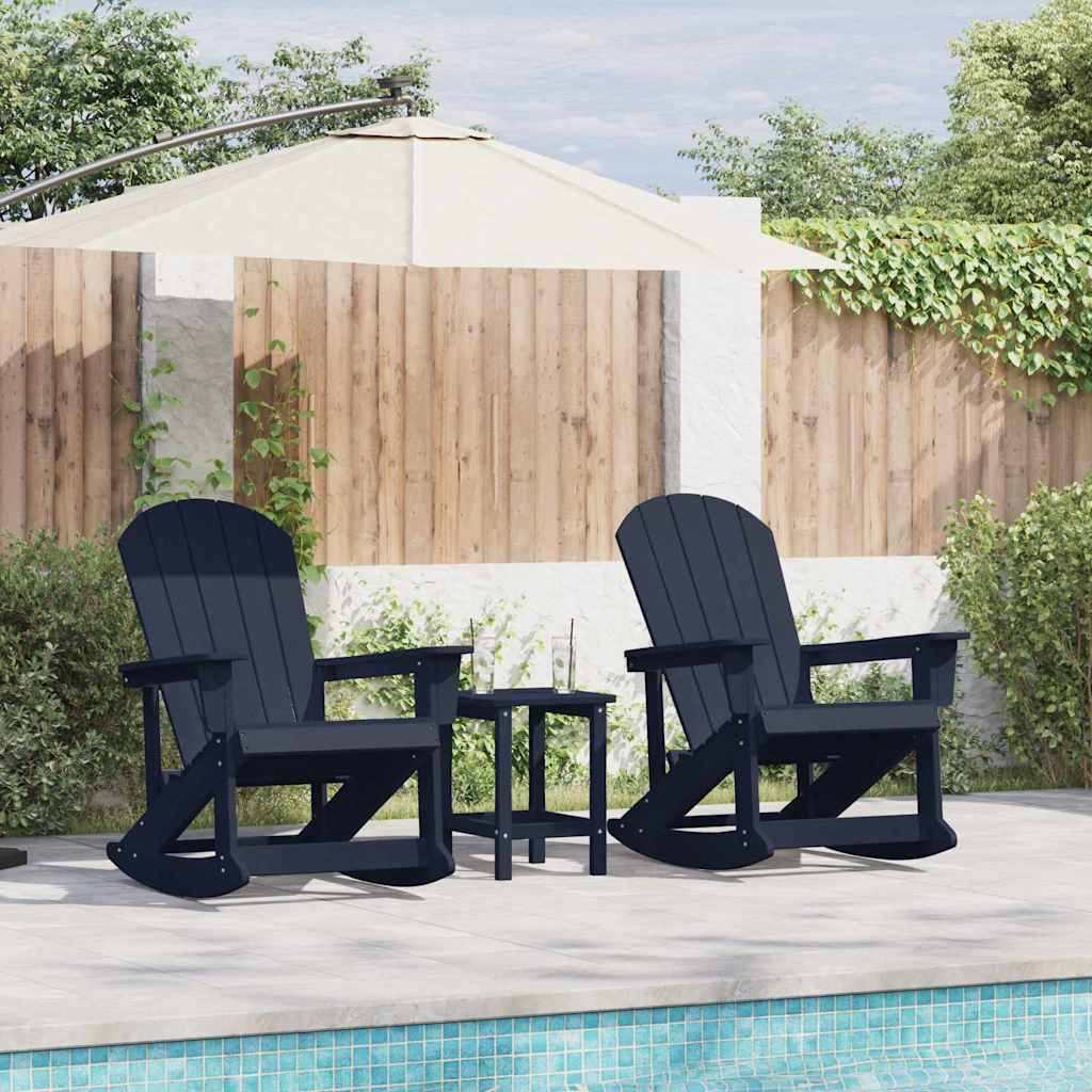 vidaXL Conjunto de Sofás de Jardín 3 uds. Azul marino HDPE