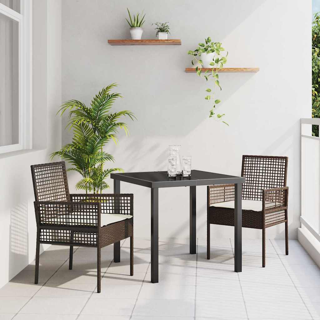 vidaXL Silla de Jardín 2 uds. Marrón ratán sintético