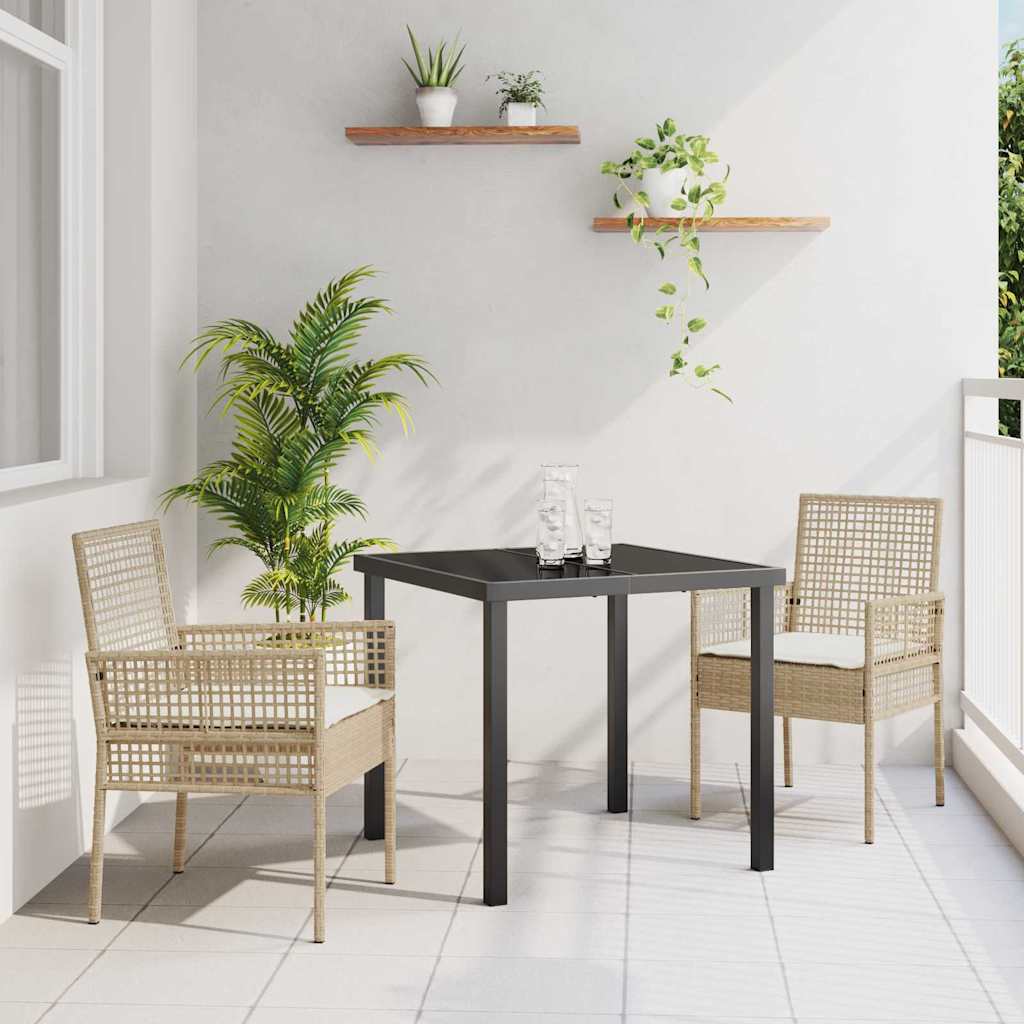 vidaXL Silla de Jardín 2 uds. Beige ratán sintético