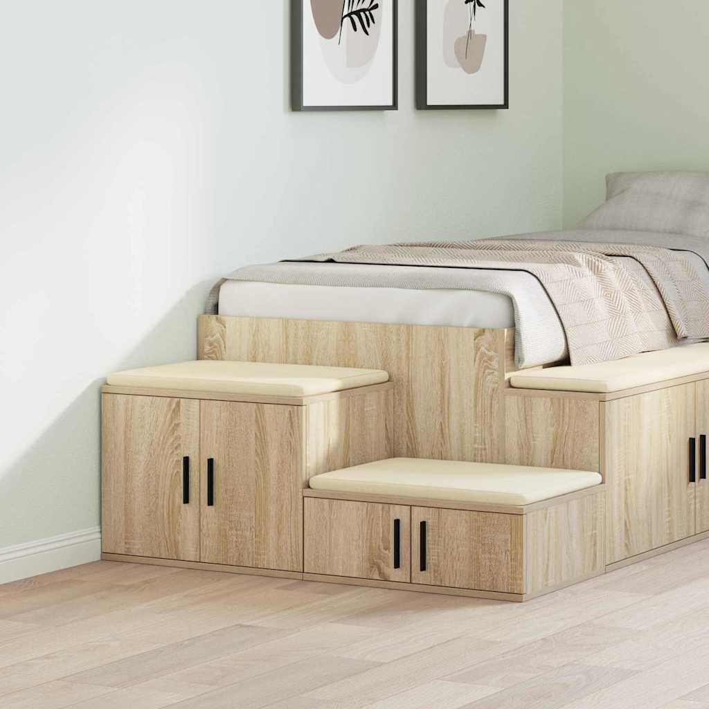 vidaXL Armario de almacenamiento 2 uds. Roble Sonoma 118 x 41 x 40 cm