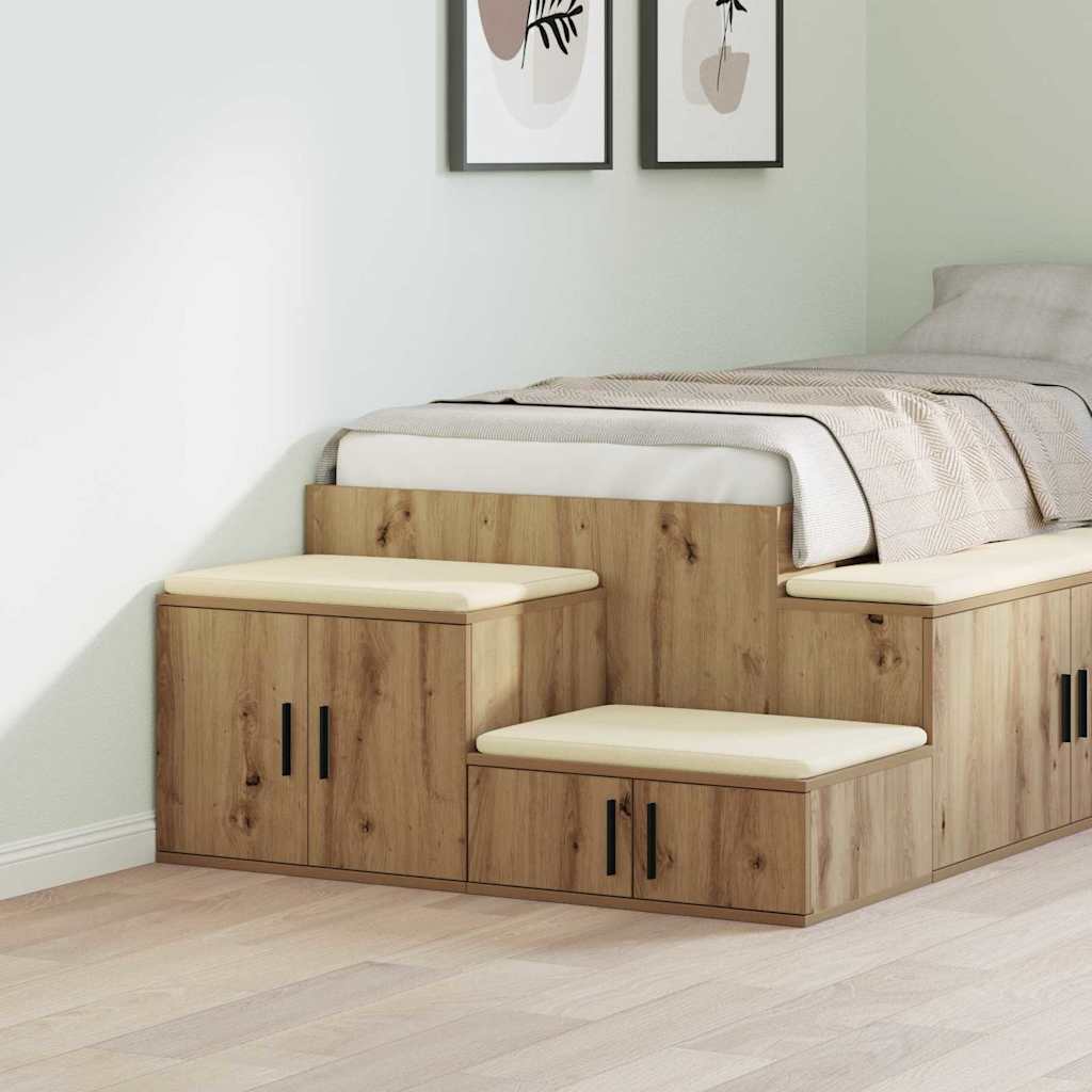 vidaXL Armario de almacenamiento 2 uds. Roble artisan 118 x 41 x 40 cm