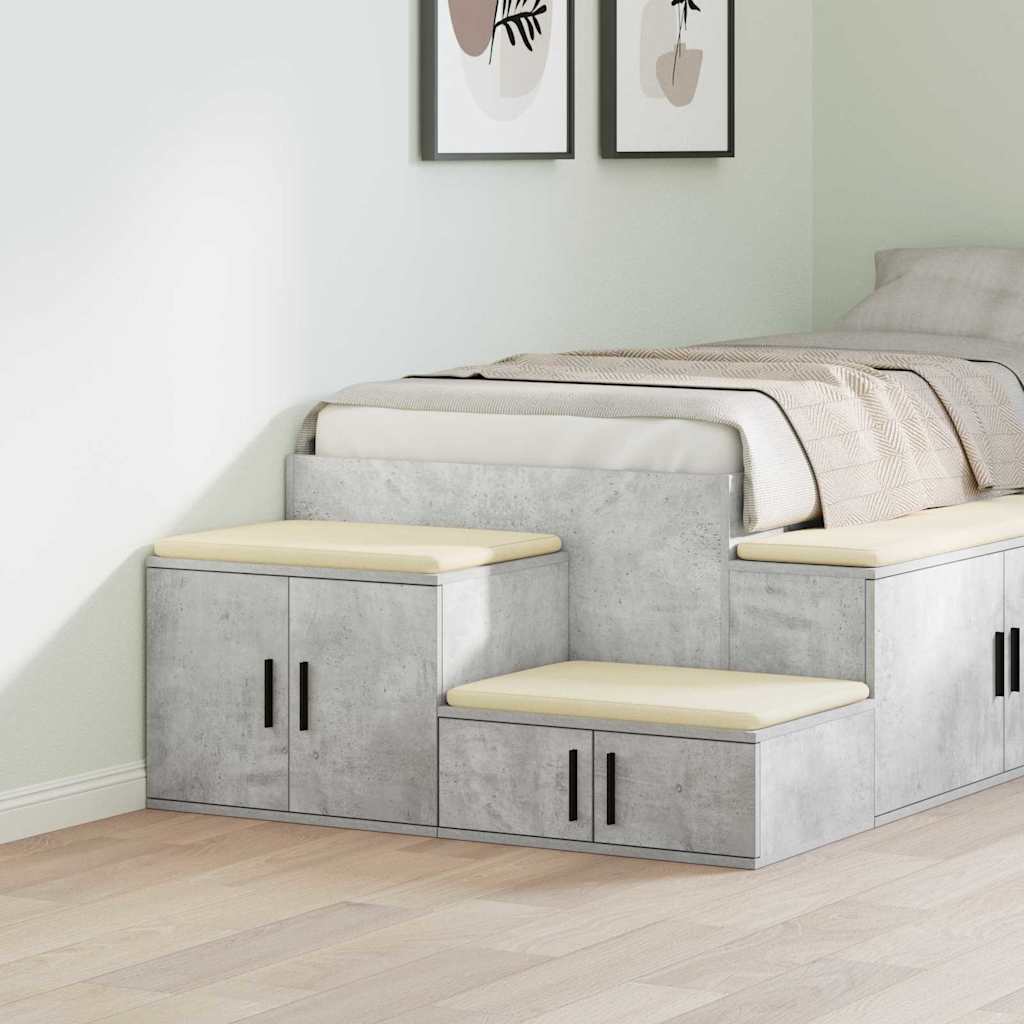 vidaXL Armario de almacenamiento 2 uds. Gris Concreto 108 x 41 x 40 cm