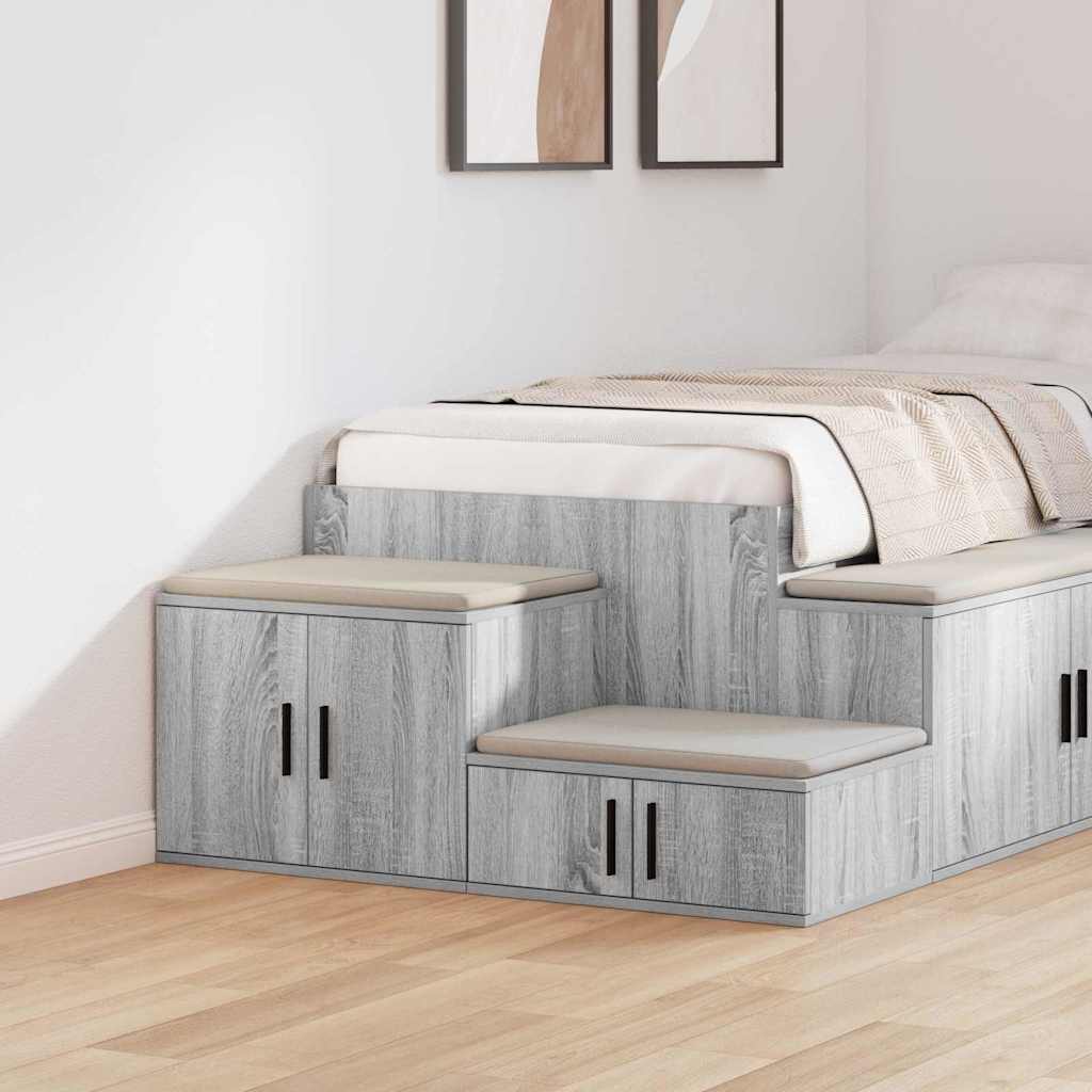 vidaXL Armario de almacenamiento 2 uds. Gris Sonoma 108 x 41 x 40 cm