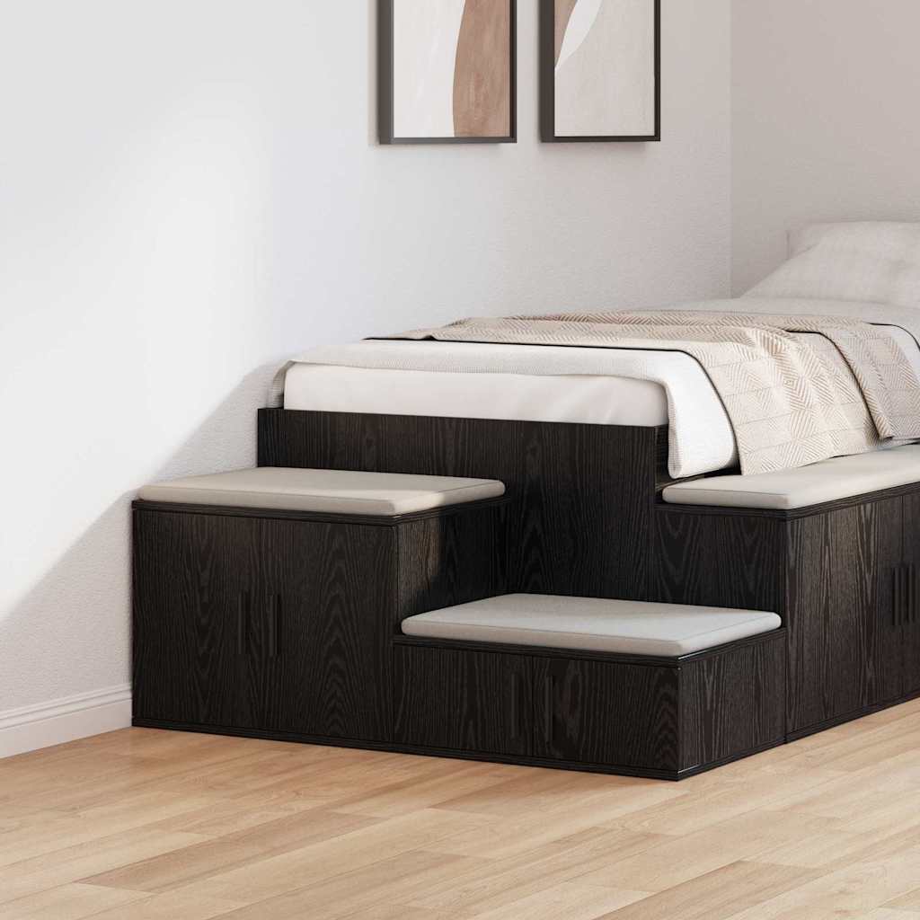 vidaXL Armario de almacenamiento 2 uds. Roble Negro 103 x 41 x 40 cm