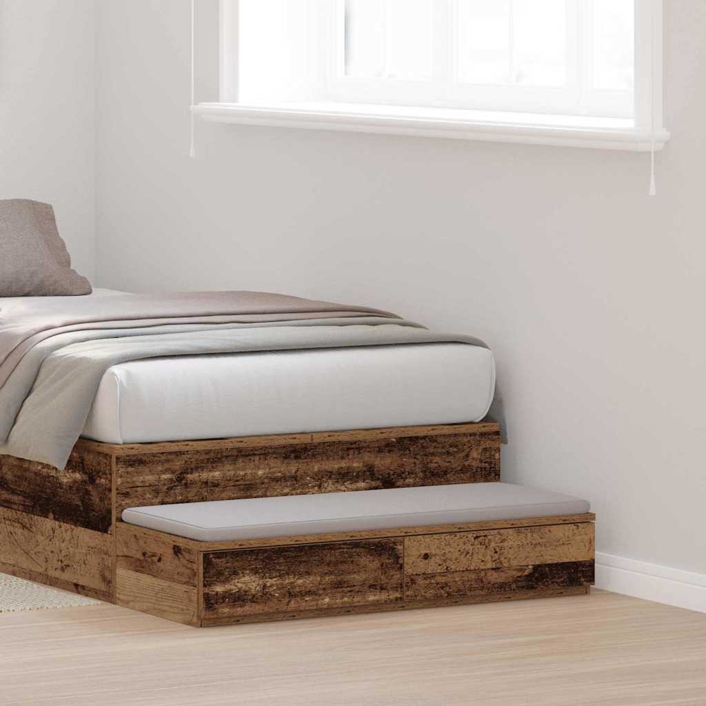 vidaXL Cajones de cama Madera vieja 80 x 36,5 x 16,5 cm