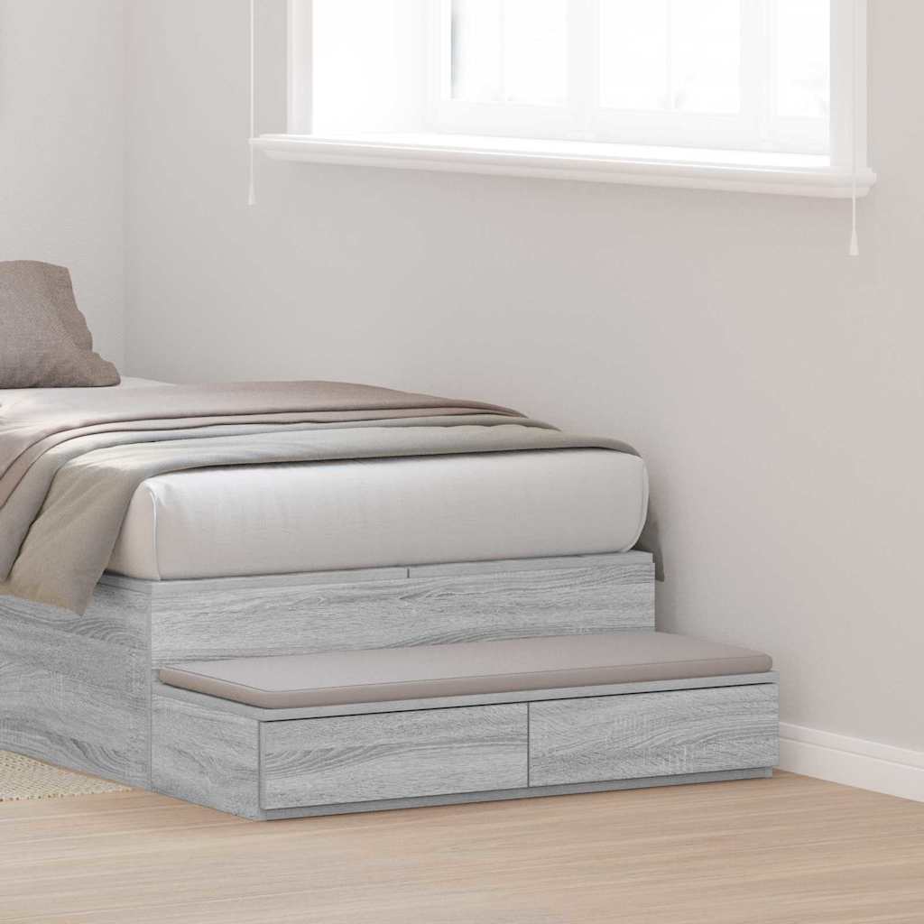 vidaXL Cajones de cama Gris Sonoma 90 x 36,5 x 16,5 cm