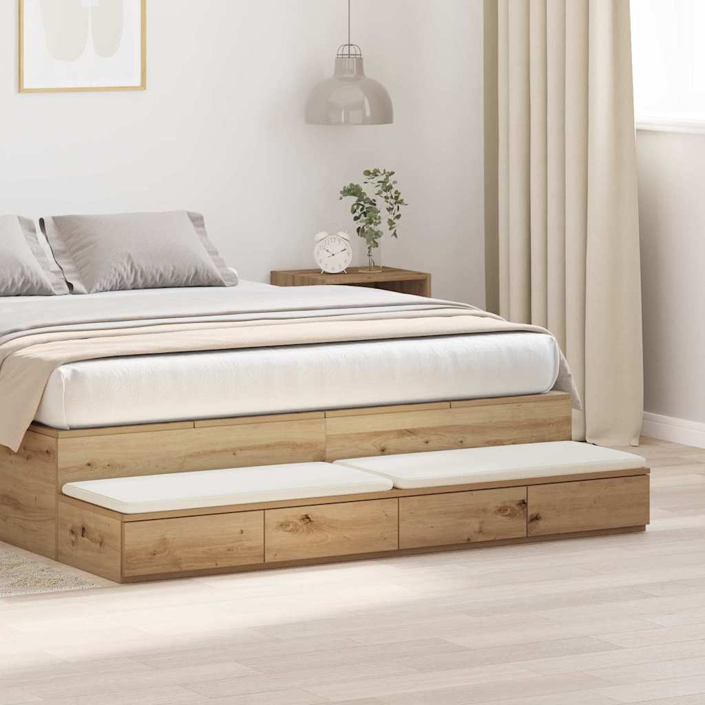 vidaXL Cajones de cama Roble artisan 150 x 36,5 x 16,5 cm