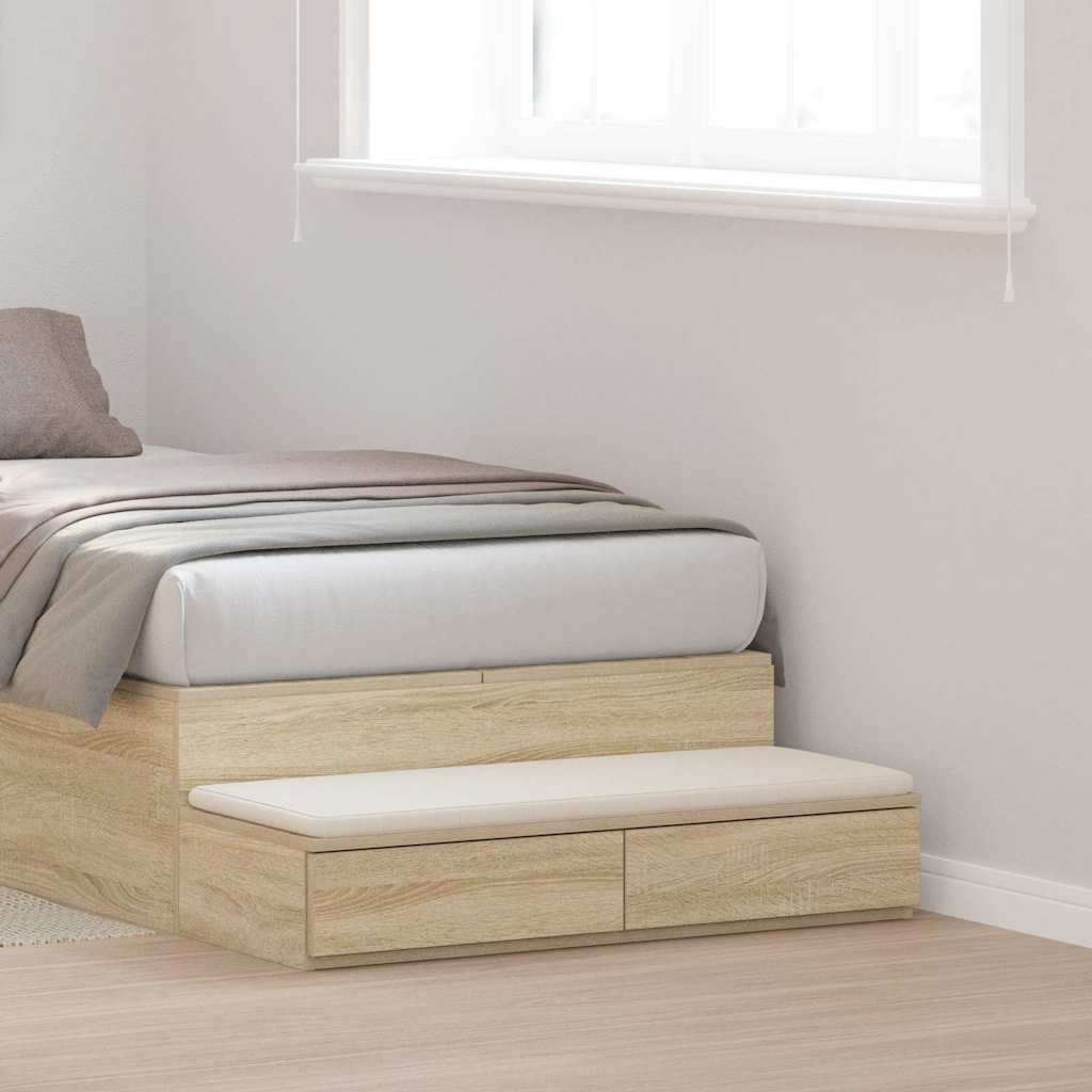 vidaXL Cajones de cama Roble Sonoma 75 x 36,5 x 16,5 cm