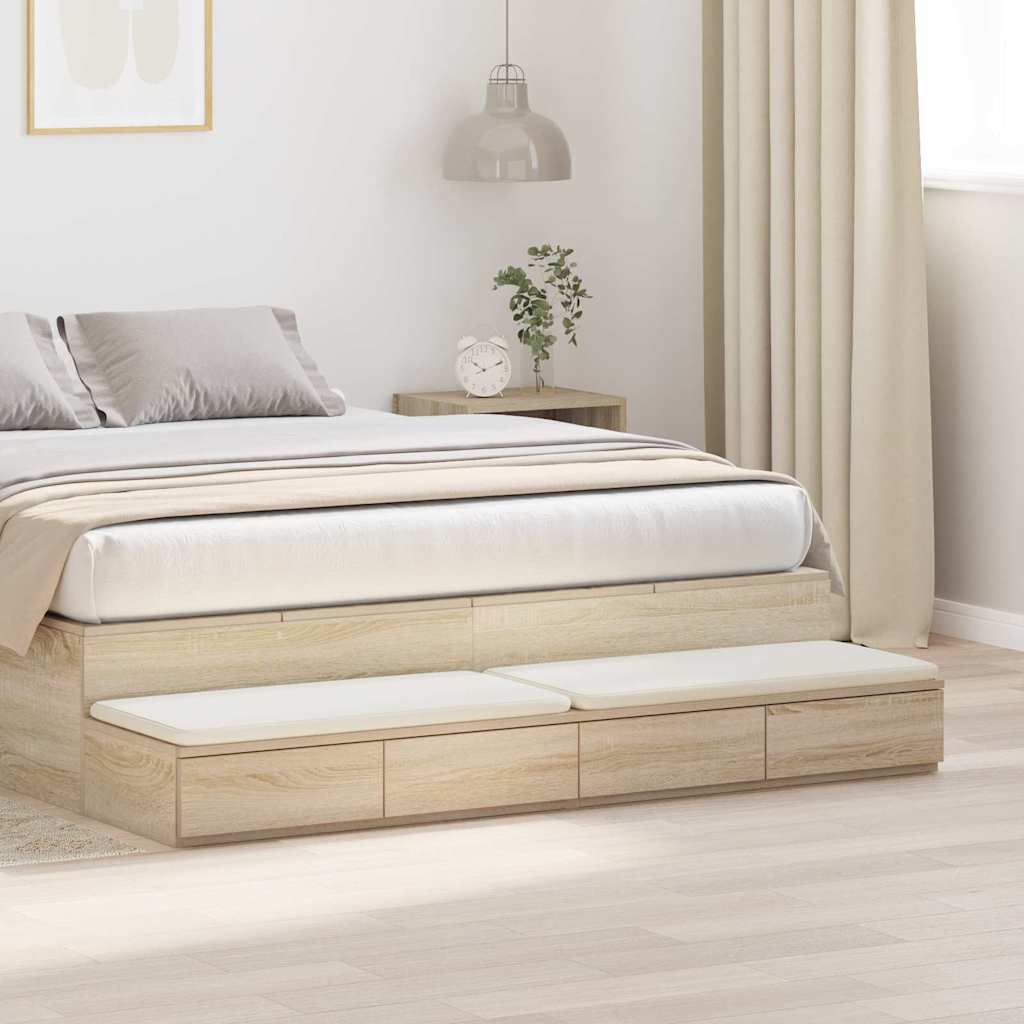 vidaXL Cajones de cama Roble Sonoma 160 x 36,5 x 16,5 cm