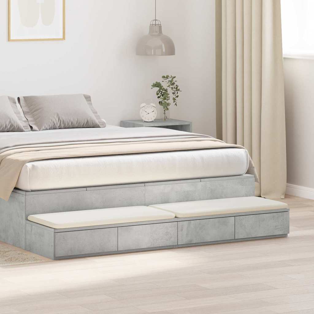 vidaXL Cajones de cama Gris Concreto 160 x 36,5 x 16,5 cm