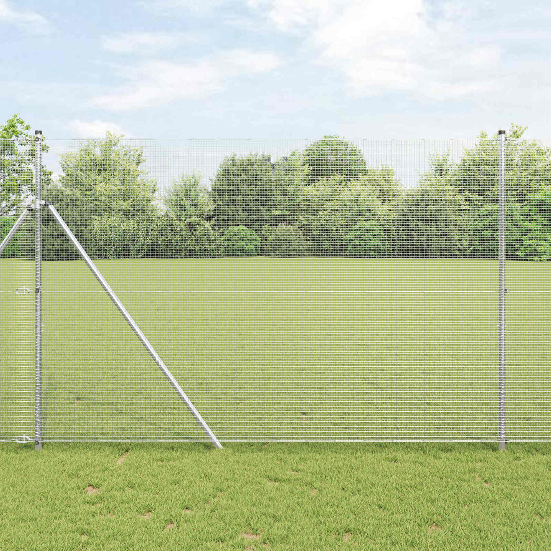 vidaXL Cerca de Alambre Soldado 2500 x 160 cm Plateado