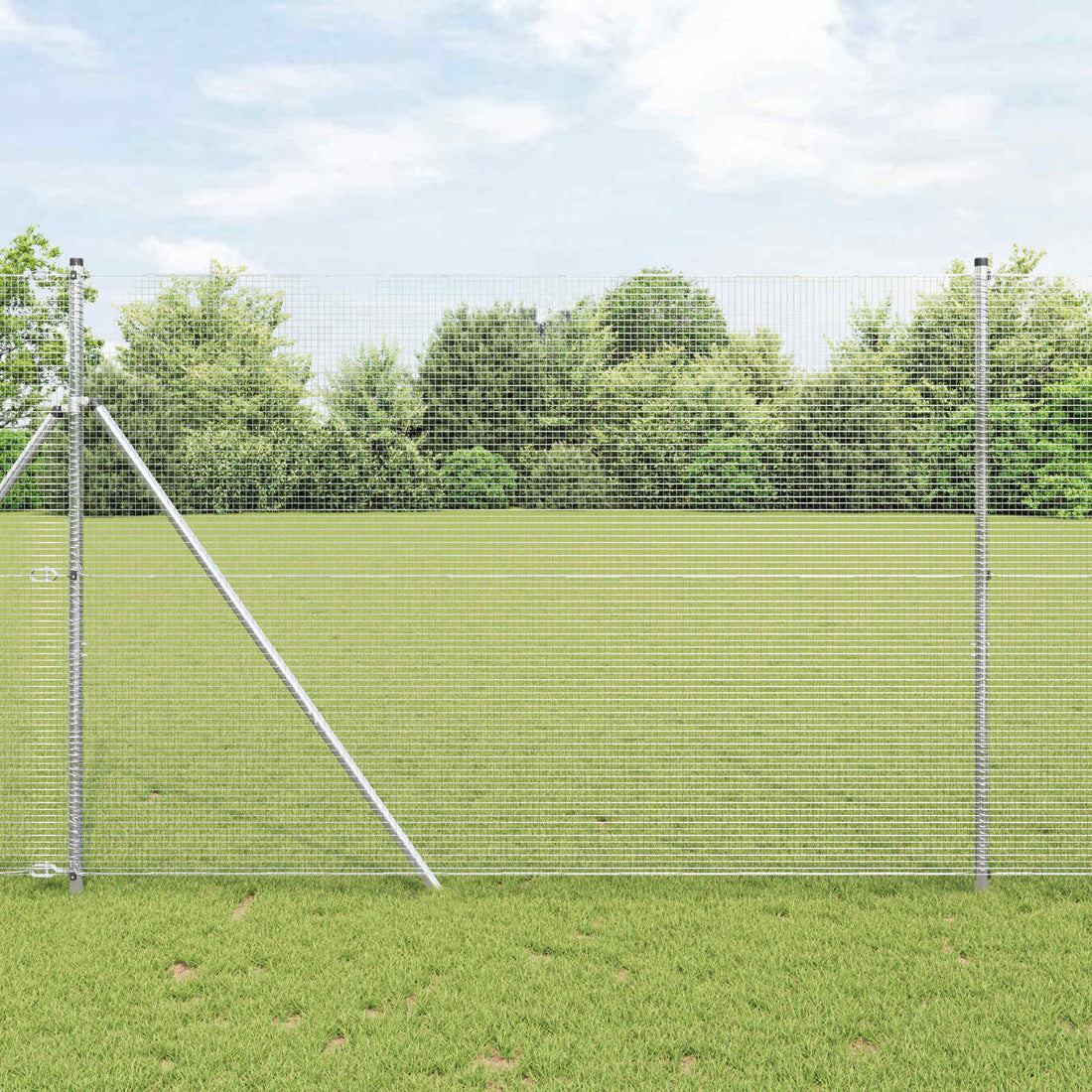 vidaXL Cerca de Alambre Soldado 5000 x 150 cm Plateado