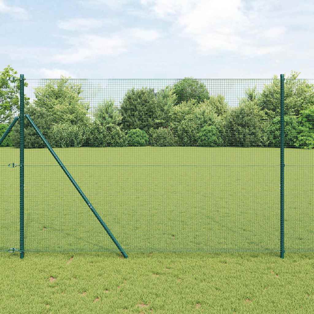 vidaXL Cerca de Alambre Soldado 2500 x 160 cm Verde