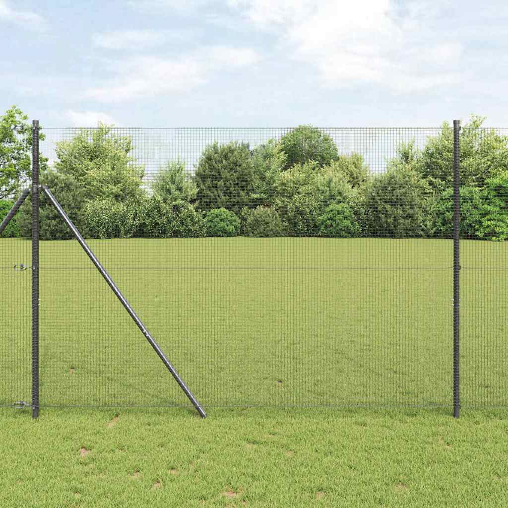 vidaXL Cerca de Alambre Soldado 2500 x 150 cm Gris