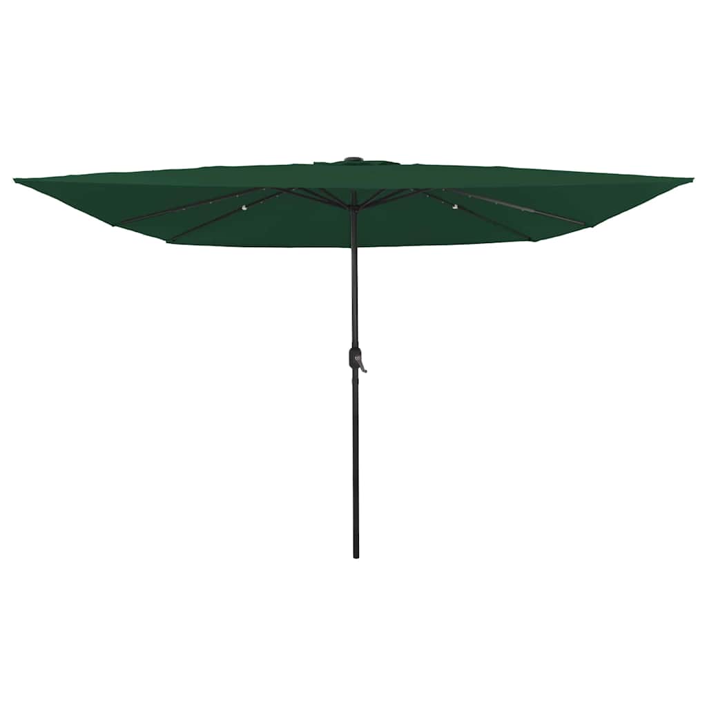 vidaXL Sombrilla de jardín Verde 295 x 295 x 245 cm Poliéster y Acero