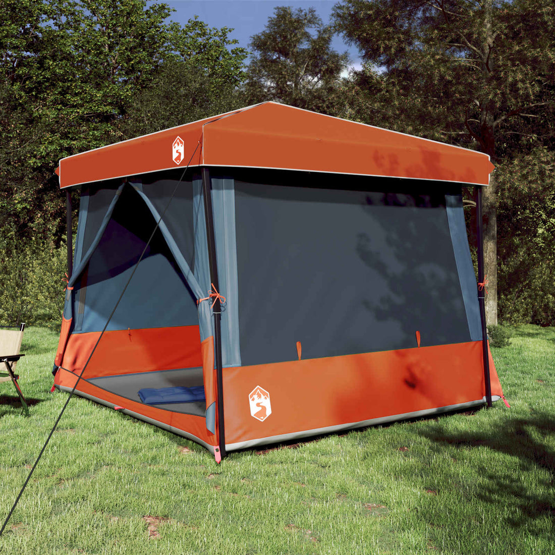 vidaXL Juego de Tienda de Camping 2 uds. 5 persona Gris y naranja