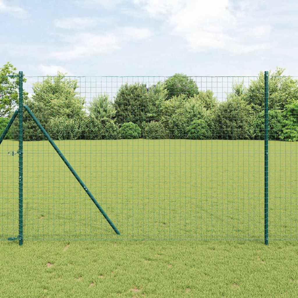 vidaXL Euro Valla 1,6 x 10 m Hierro recubierto de PVC Verde