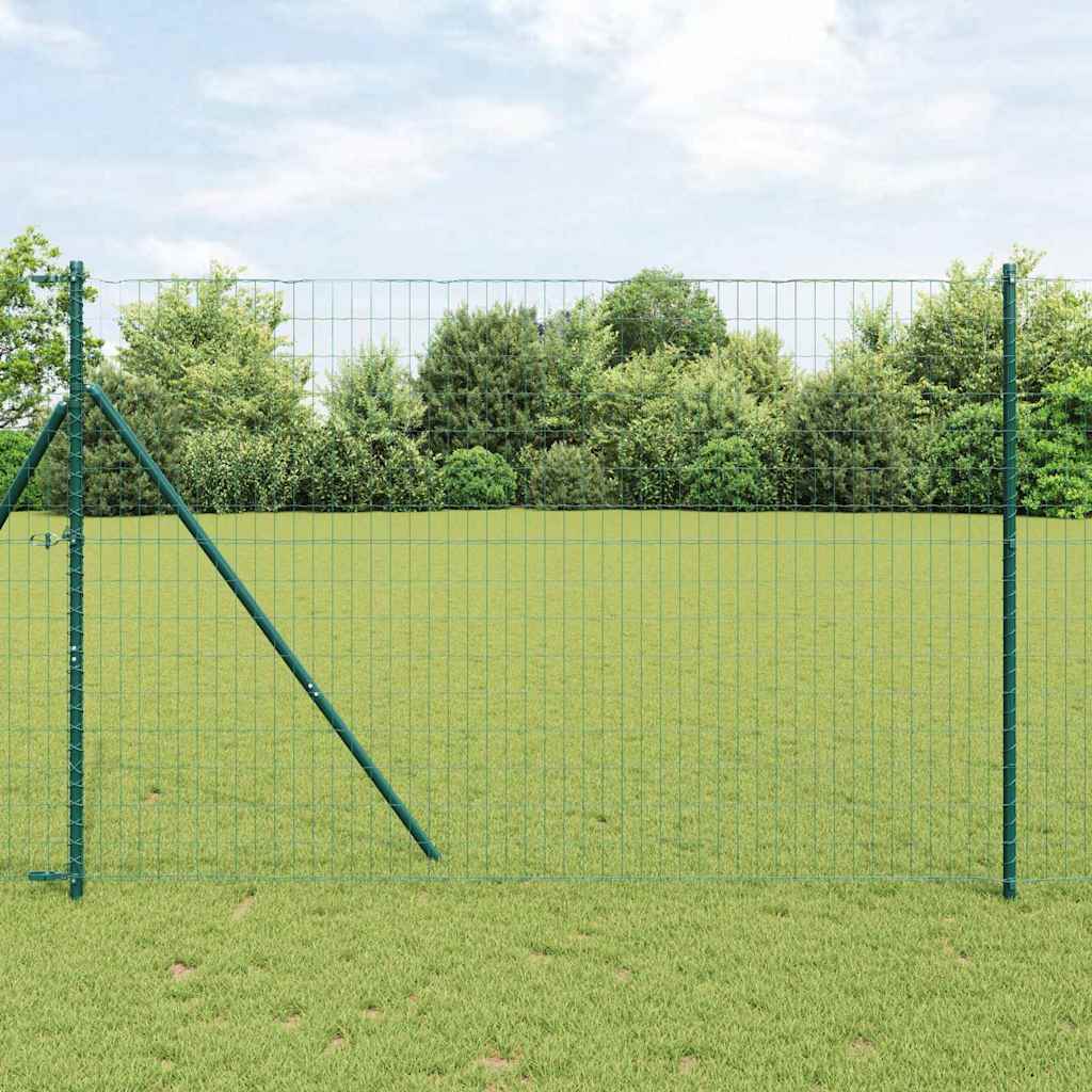 vidaXL Euro Valla 1,6 x 10 m Hierro recubierto de PVC Verde