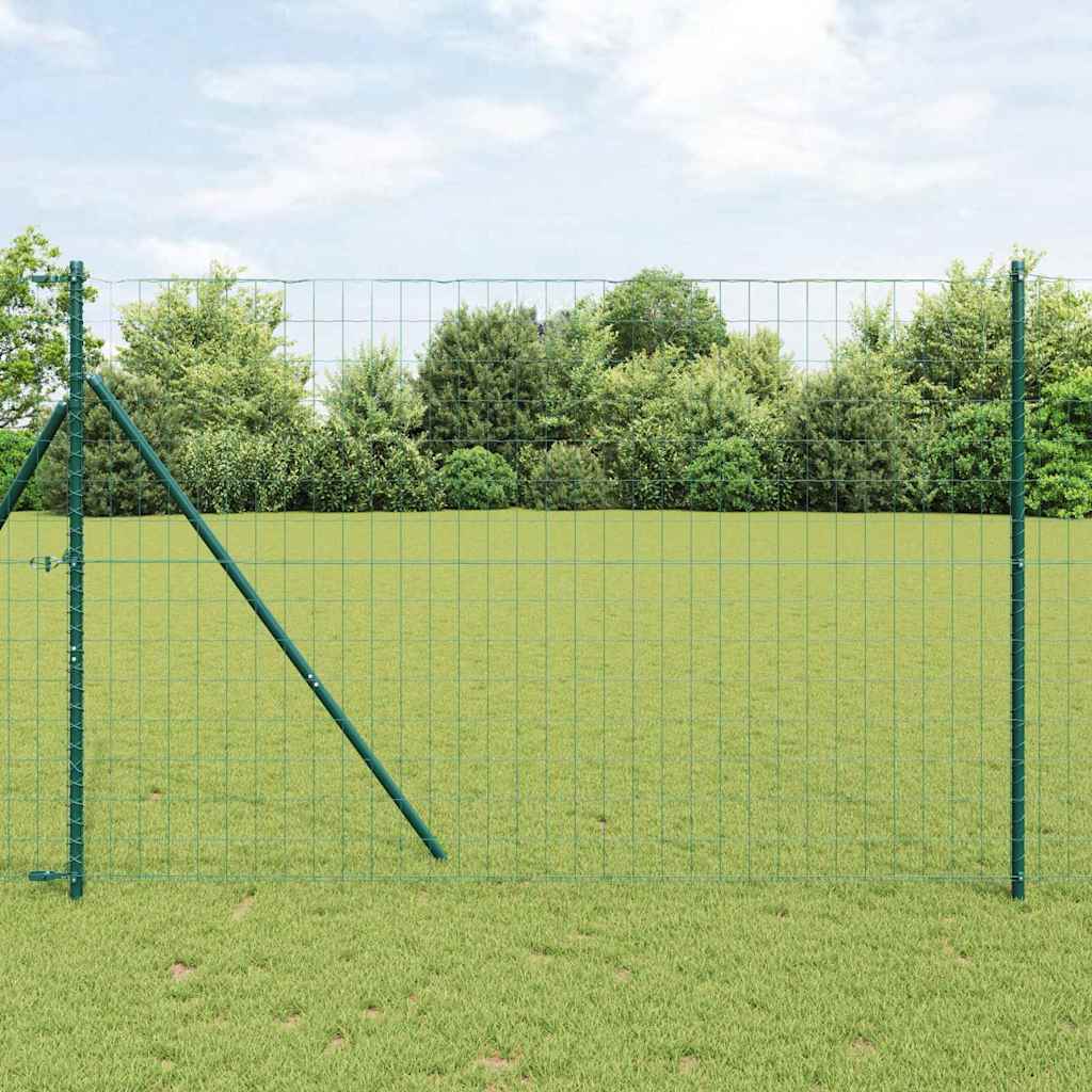 vidaXL Euro Valla 1,6 x 10 m Hierro recubierto de PVC Verde