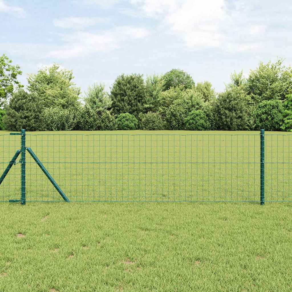 vidaXL Euro Valla 0,8 x 25 m Hierro recubierto de PVC Verde