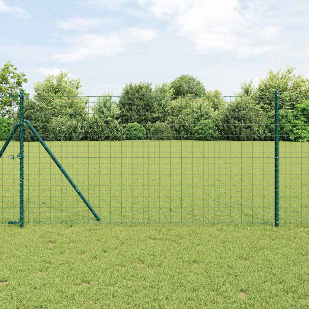 vidaXL Euro Valla 1 x 25 m Hierro recubierto de PVC Verde