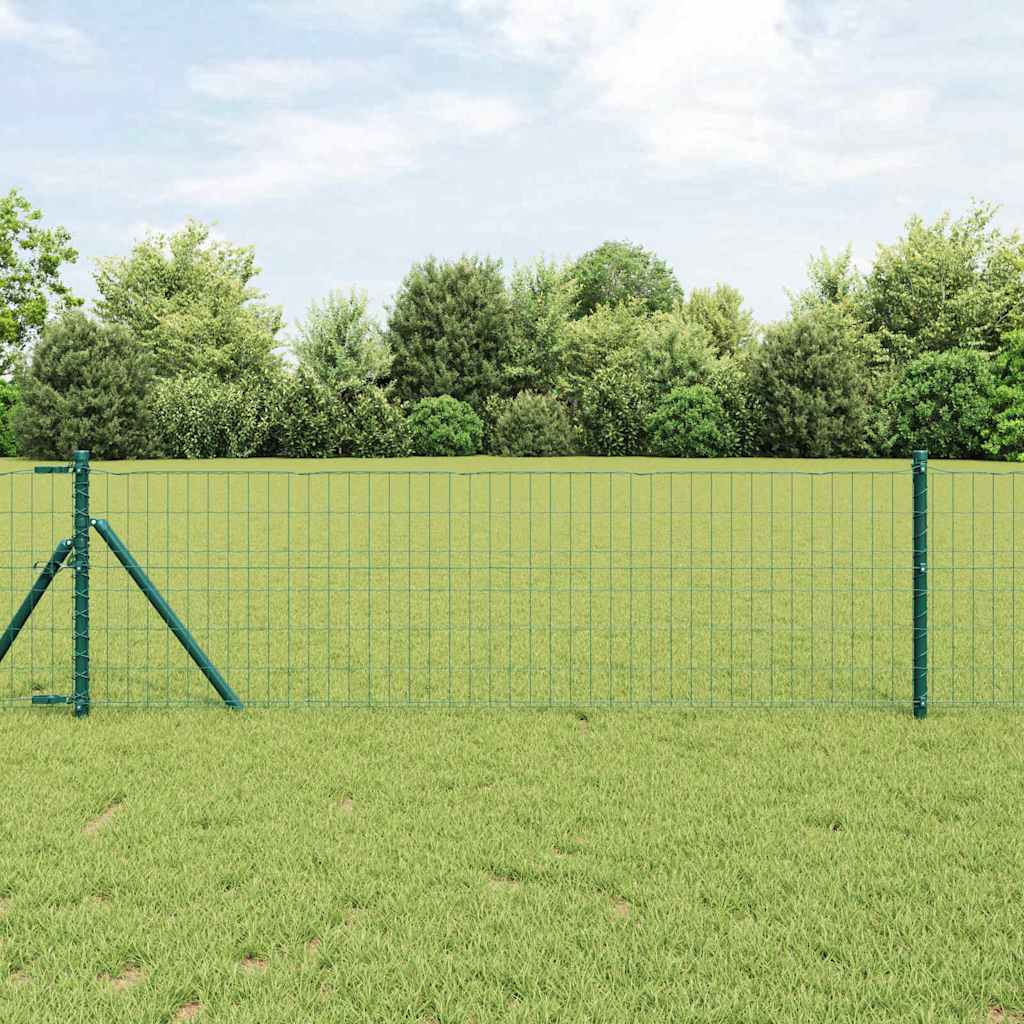 vidaXL Euro Valla 0,8 x 25 m Hierro recubierto de PVC Verde