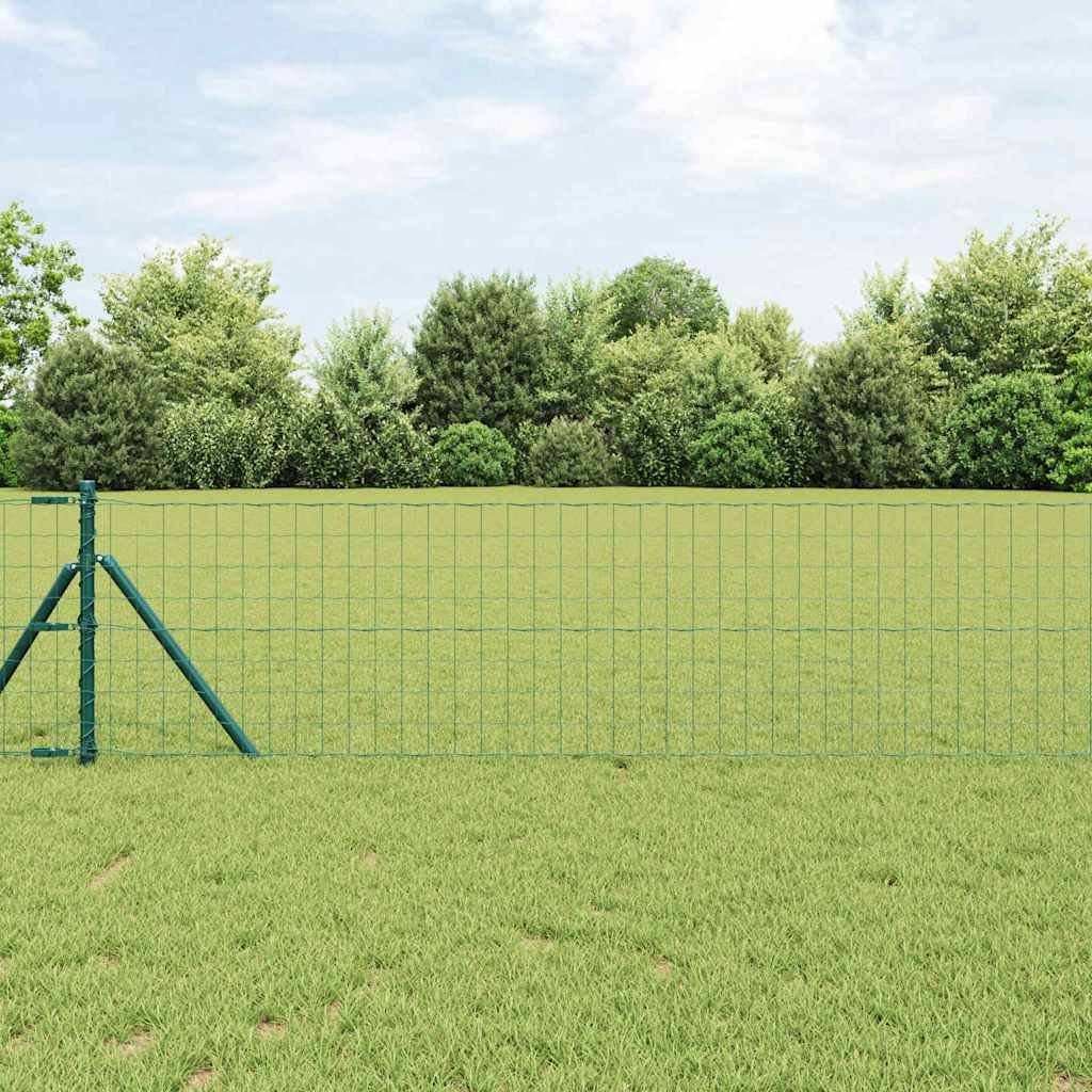 vidaXL Euro Valla 0,6 x 50 m Hierro recubierto de PVC Verde