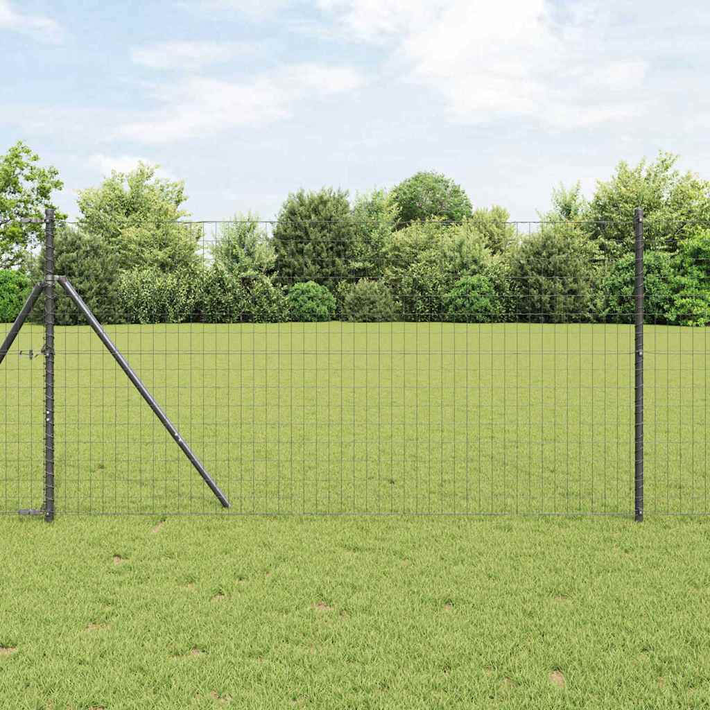 vidaXL Euro Valla 1,2 x 10 m Hierro recubierto de PVC Gris