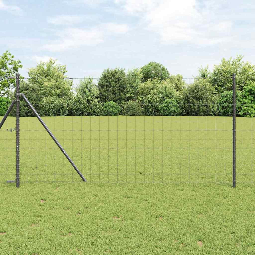 vidaXL Euro Valla 1,4 x 10 m Hierro recubierto de PVC Gris