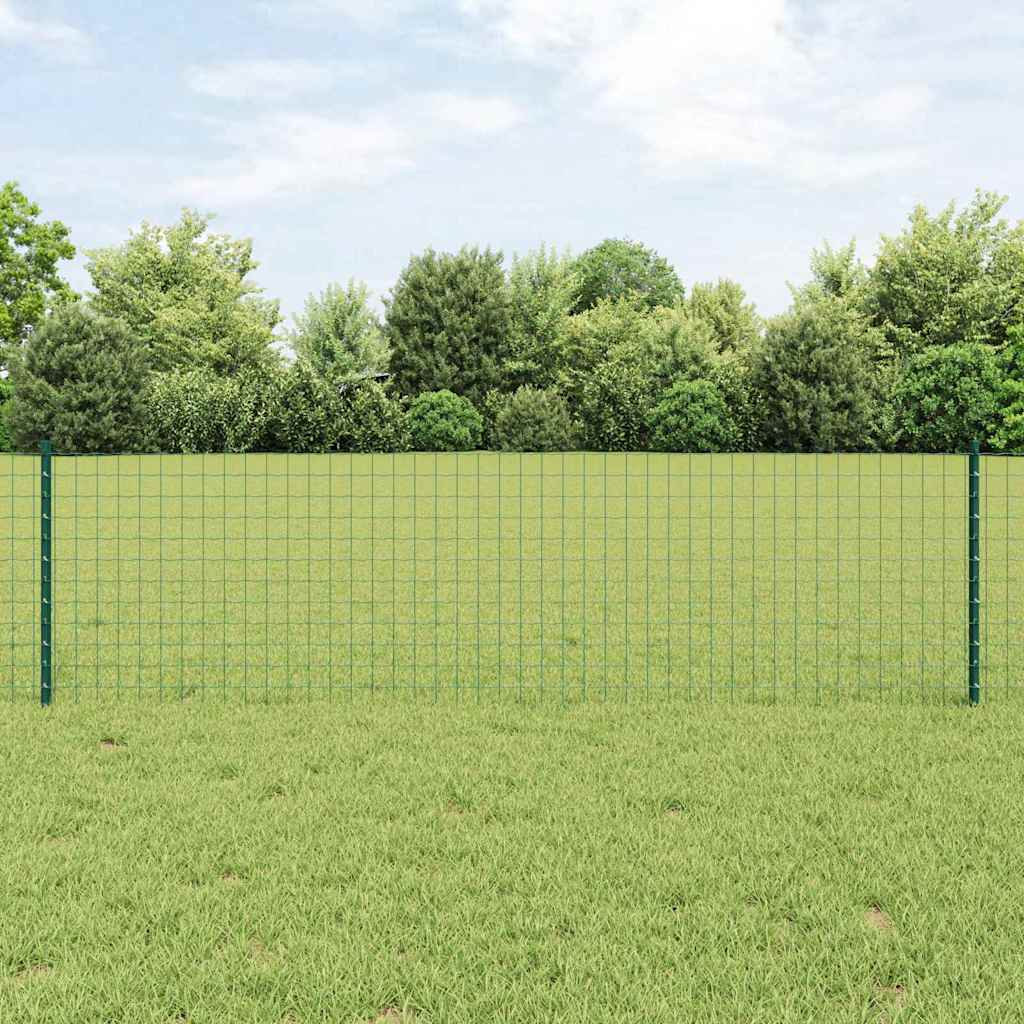 vidaXL Poste de cerca empotrado 44 uds. Verde 100 cm