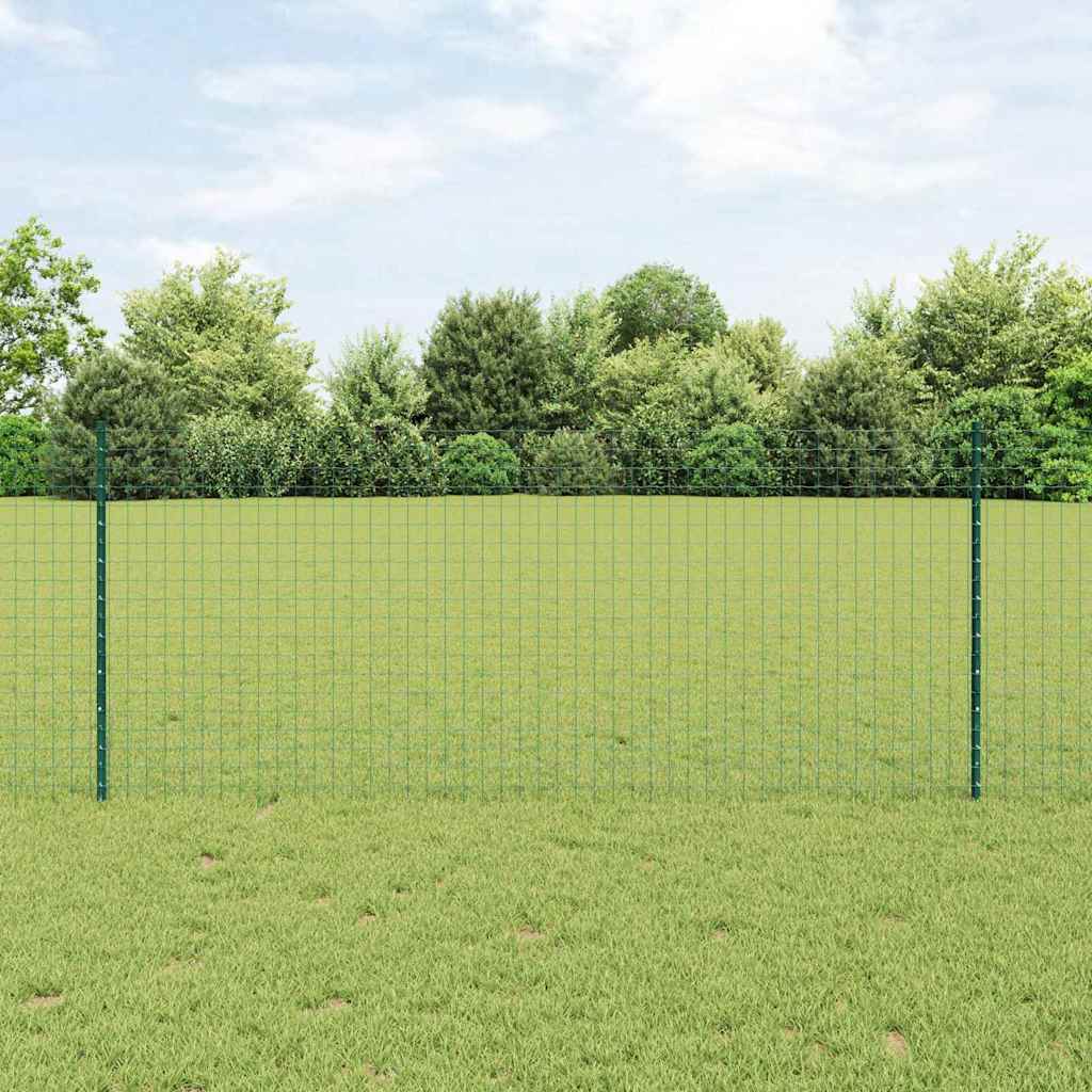 vidaXL Poste de cerca empotrado 22 uds. Verde 140 cm