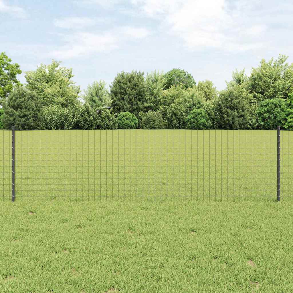 vidaXL Poste de cerca empotrado 44 uds. Gris 100 cm