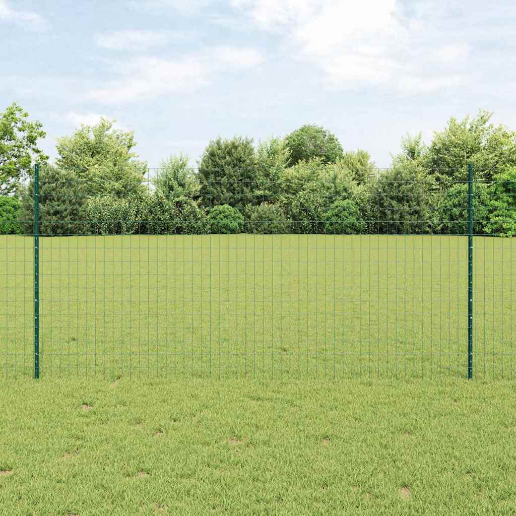 vidaXL Valla Euro con Poste 10 x 1,2 m Acero recubierto de PVC Verde