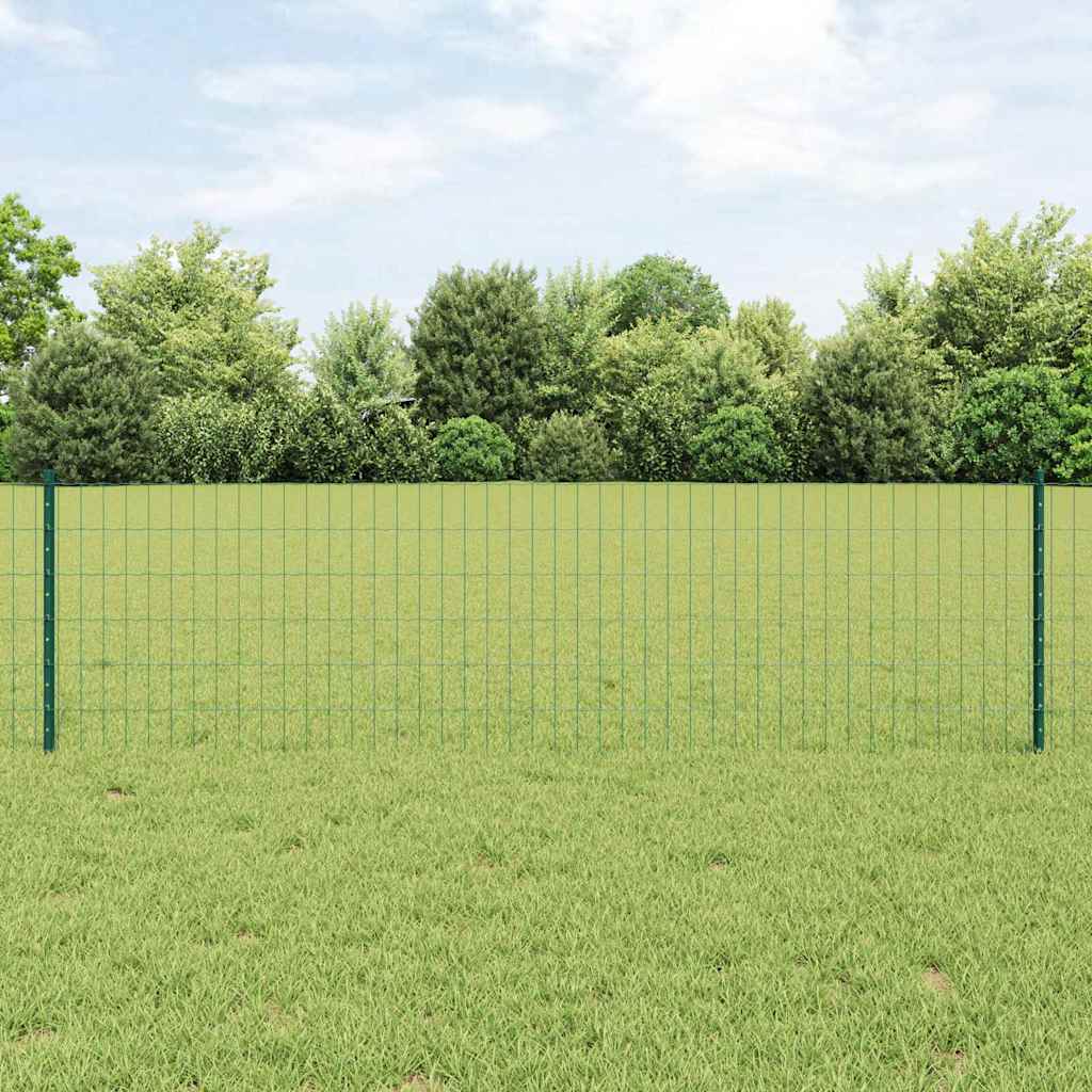 vidaXL Valla Euro con Poste 10 x 0,6 m Acero recubierto de PVC Verde