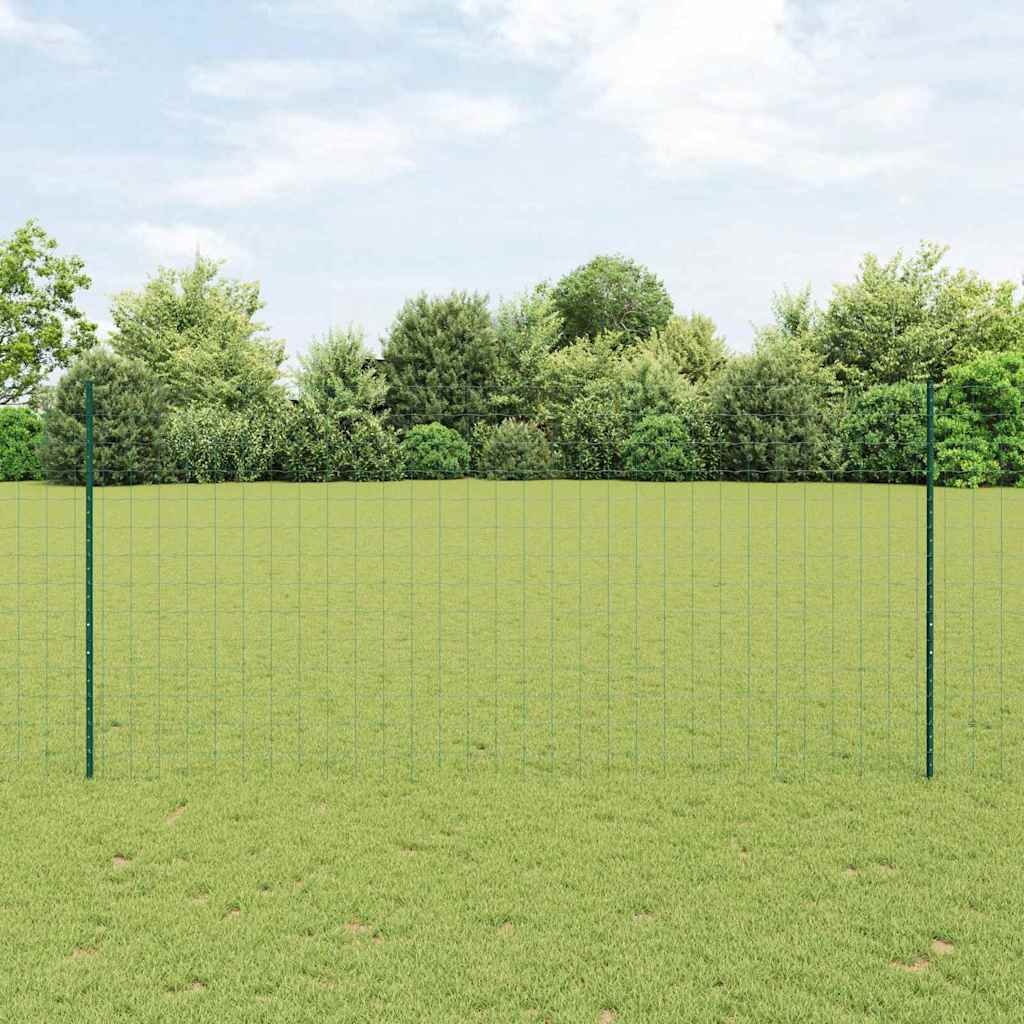 vidaXL Valla Euro con Poste 10 x 1,4 m Acero recubierto de PVC Verde