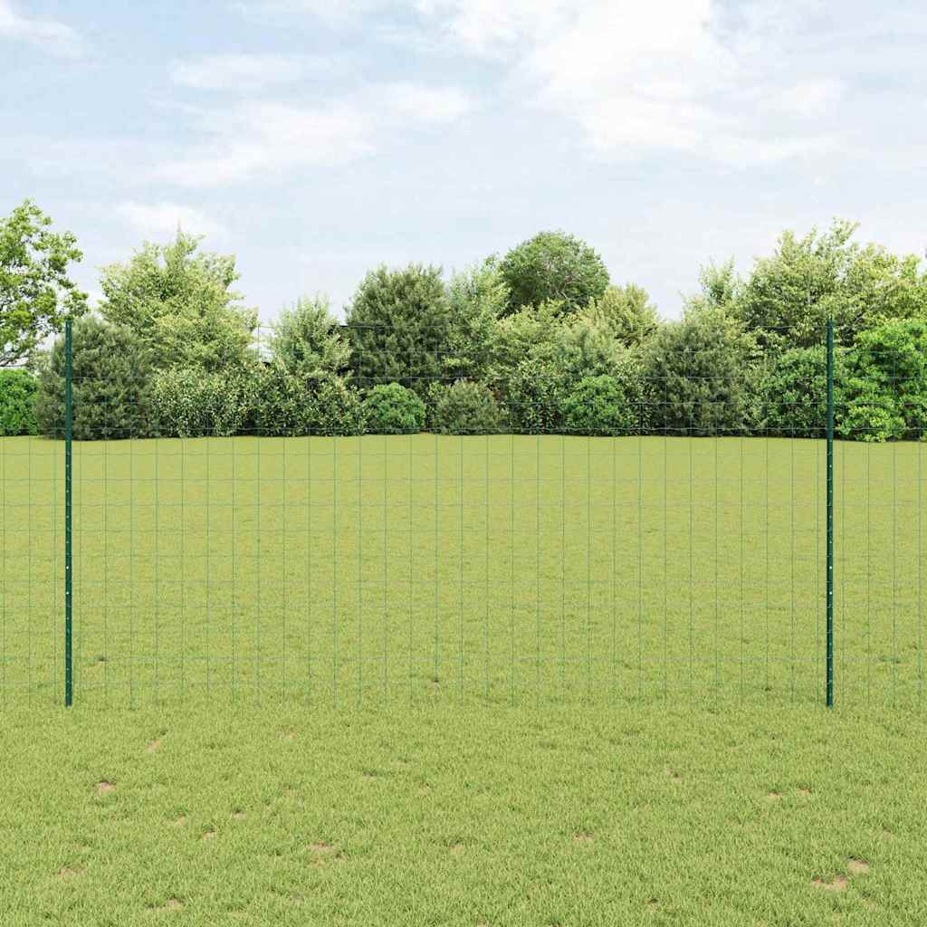 vidaXL Valla Euro con Poste 10 x 1,6 m Acero recubierto de PVC Verde