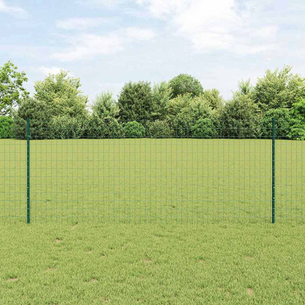 vidaXL Valla Euro con Poste 25 x 1 m Acero recubierto de PVC Verde