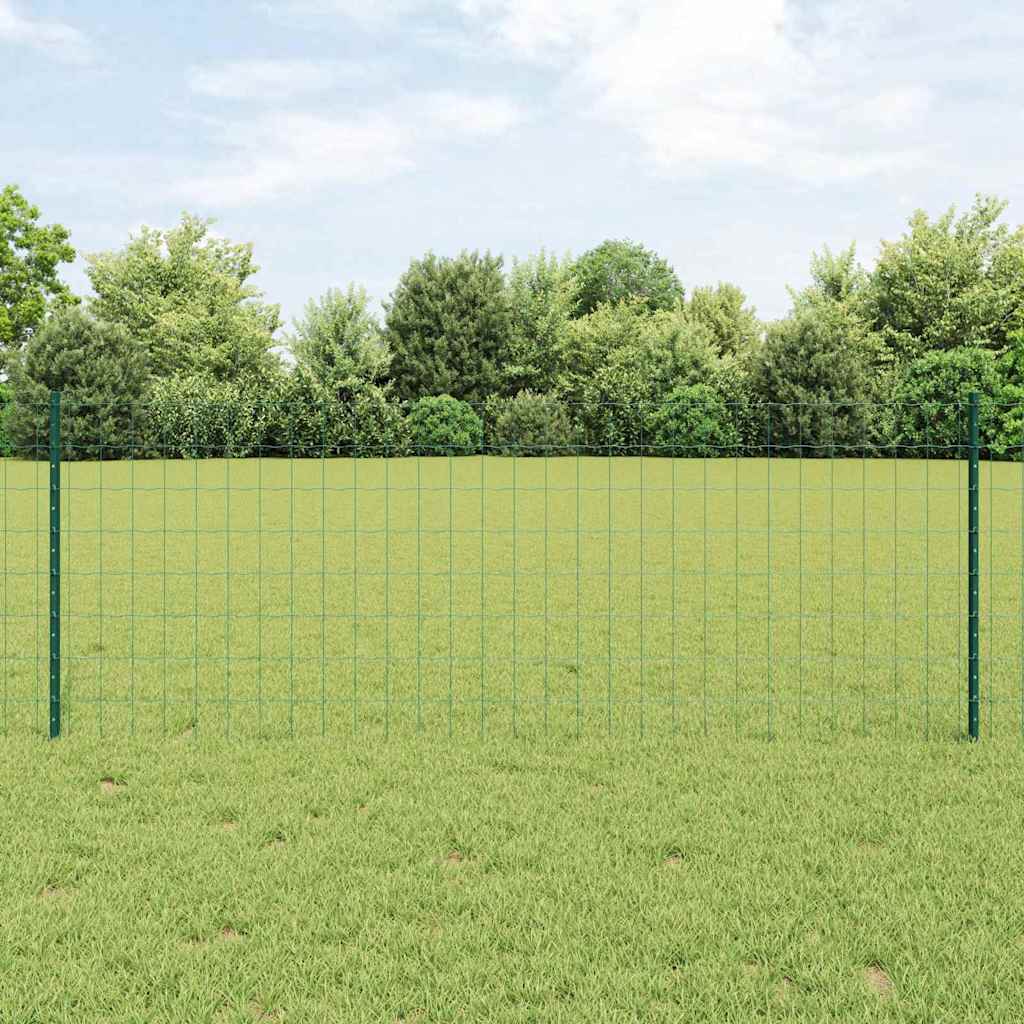 vidaXL Valla Euro con Poste 25 x 0,8 m Acero recubierto de PVC Verde