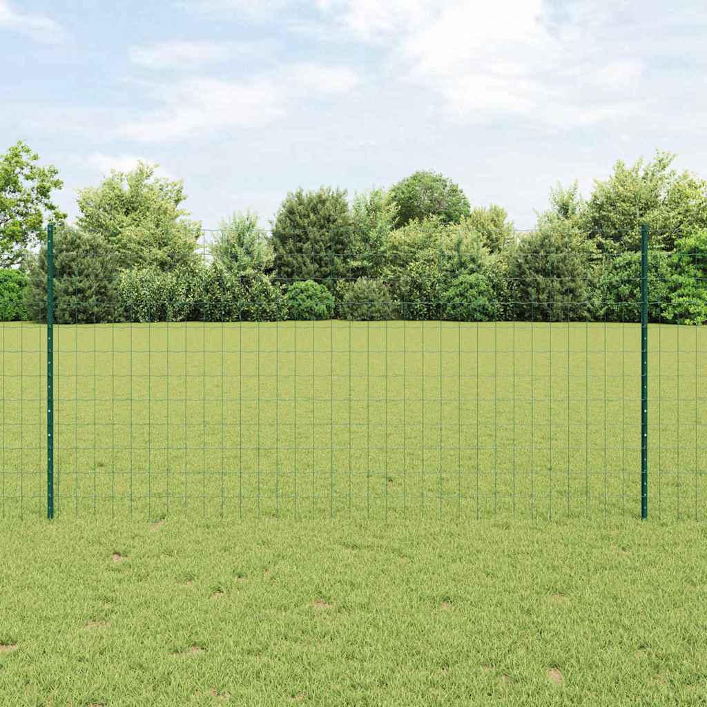 vidaXL Valla Euro con Poste 25 x 1,2 m Acero recubierto de PVC Verde