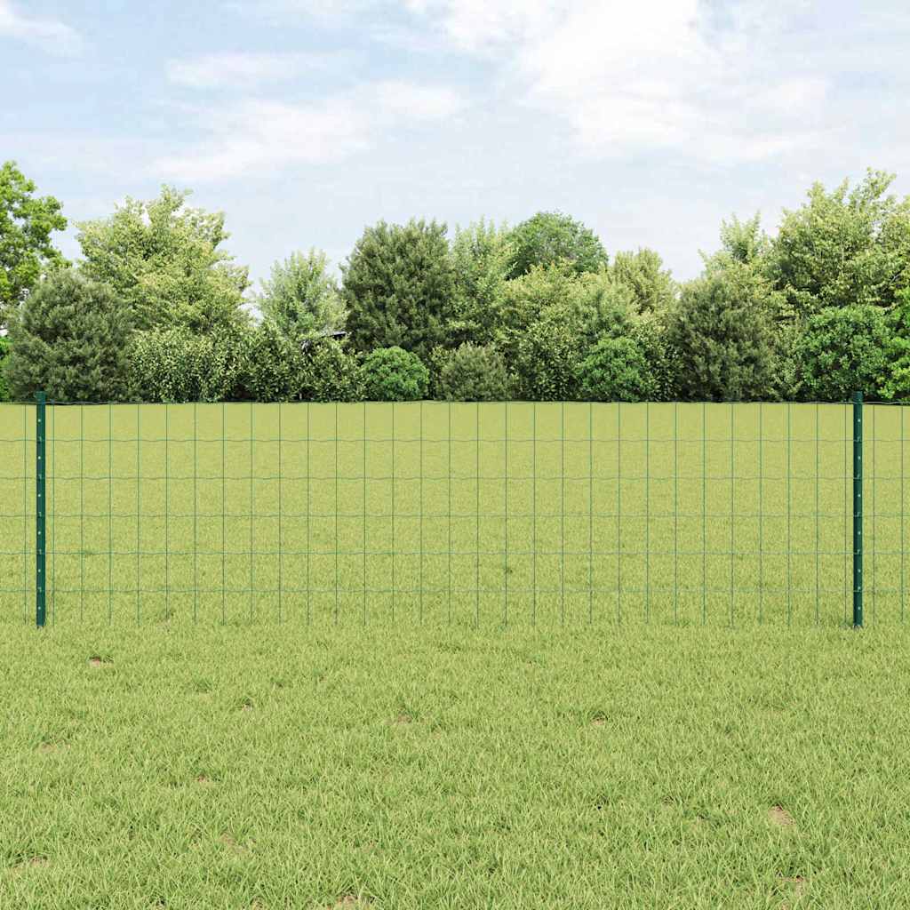 vidaXL Valla Euro con Poste 50 x 0,6 m Acero recubierto de PVC Verde