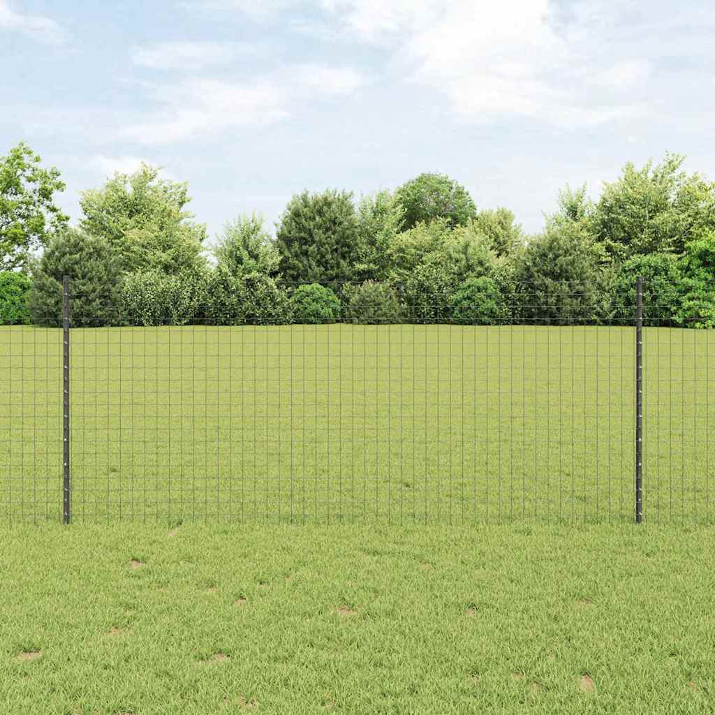 vidaXL Valla Euro con Poste 10 x 1 m Acero recubierto de PVC Gris