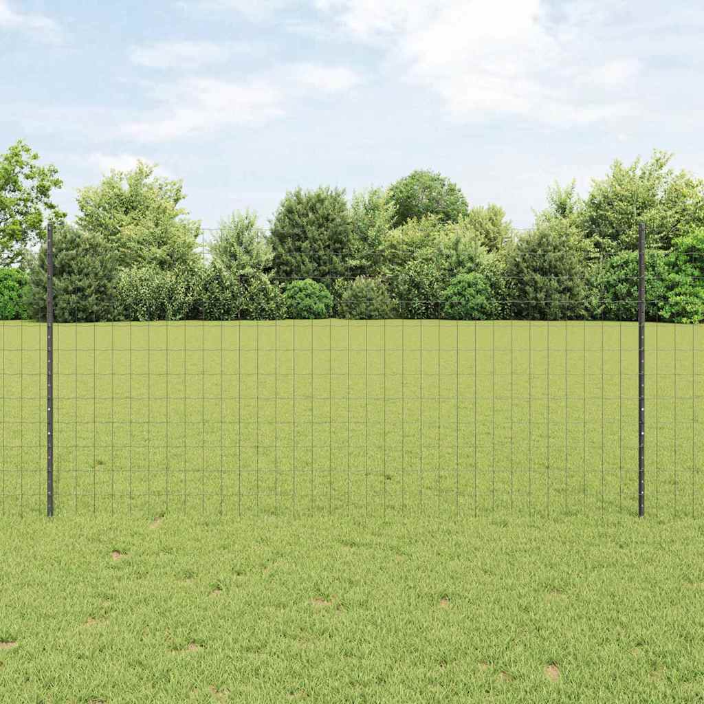 vidaXL Valla Euro con Poste 10 x 1,2 m Acero recubierto de PVC Gris