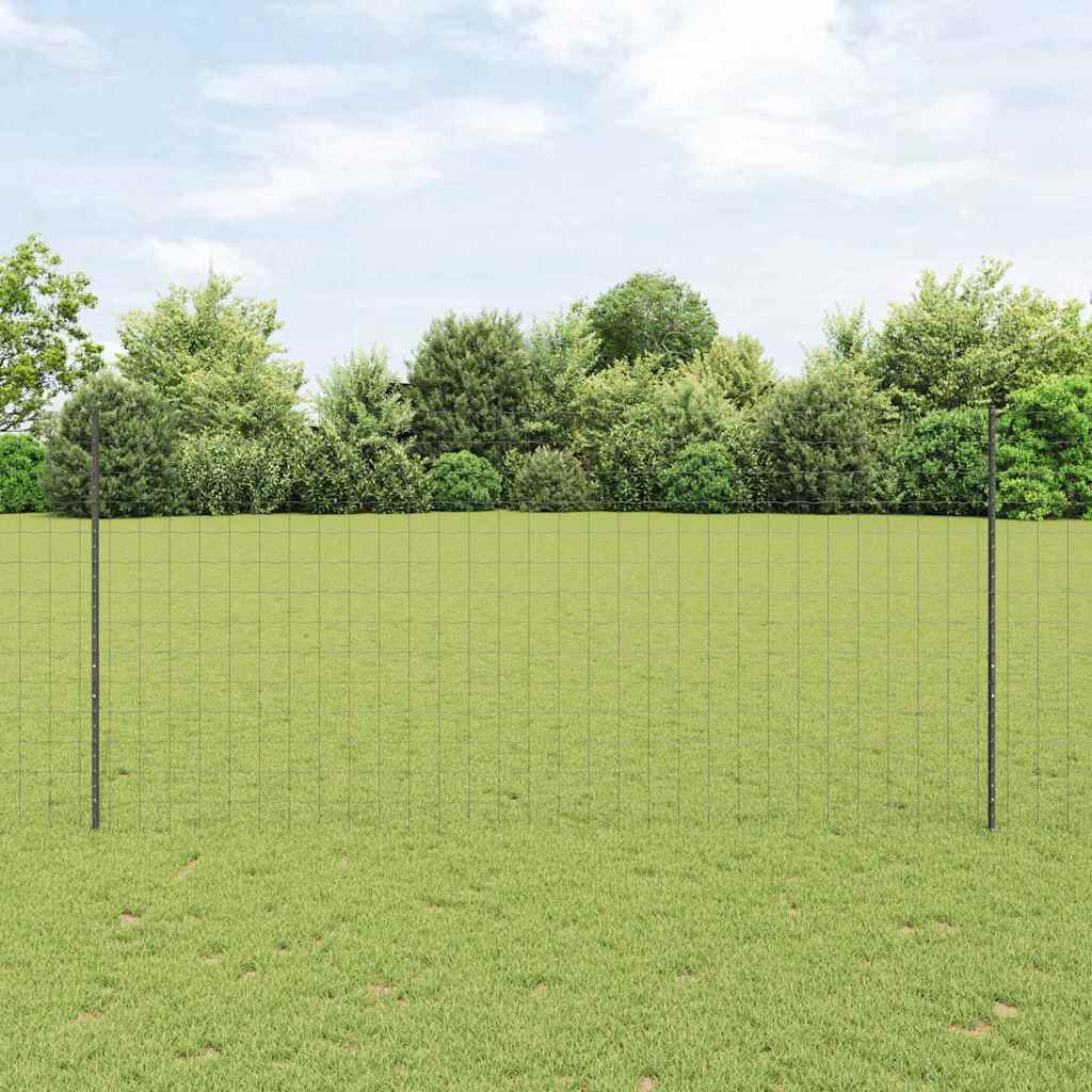 vidaXL Valla Euro con Poste 10 x 1,4 m Acero recubierto de PVC Gris