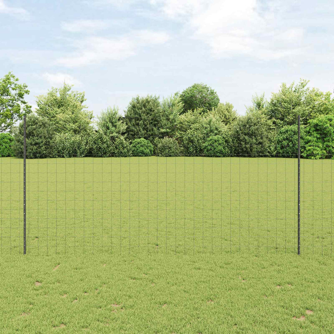 vidaXL Valla Euro con Poste 10 x 1,5 m Acero recubierto de PVC Gris