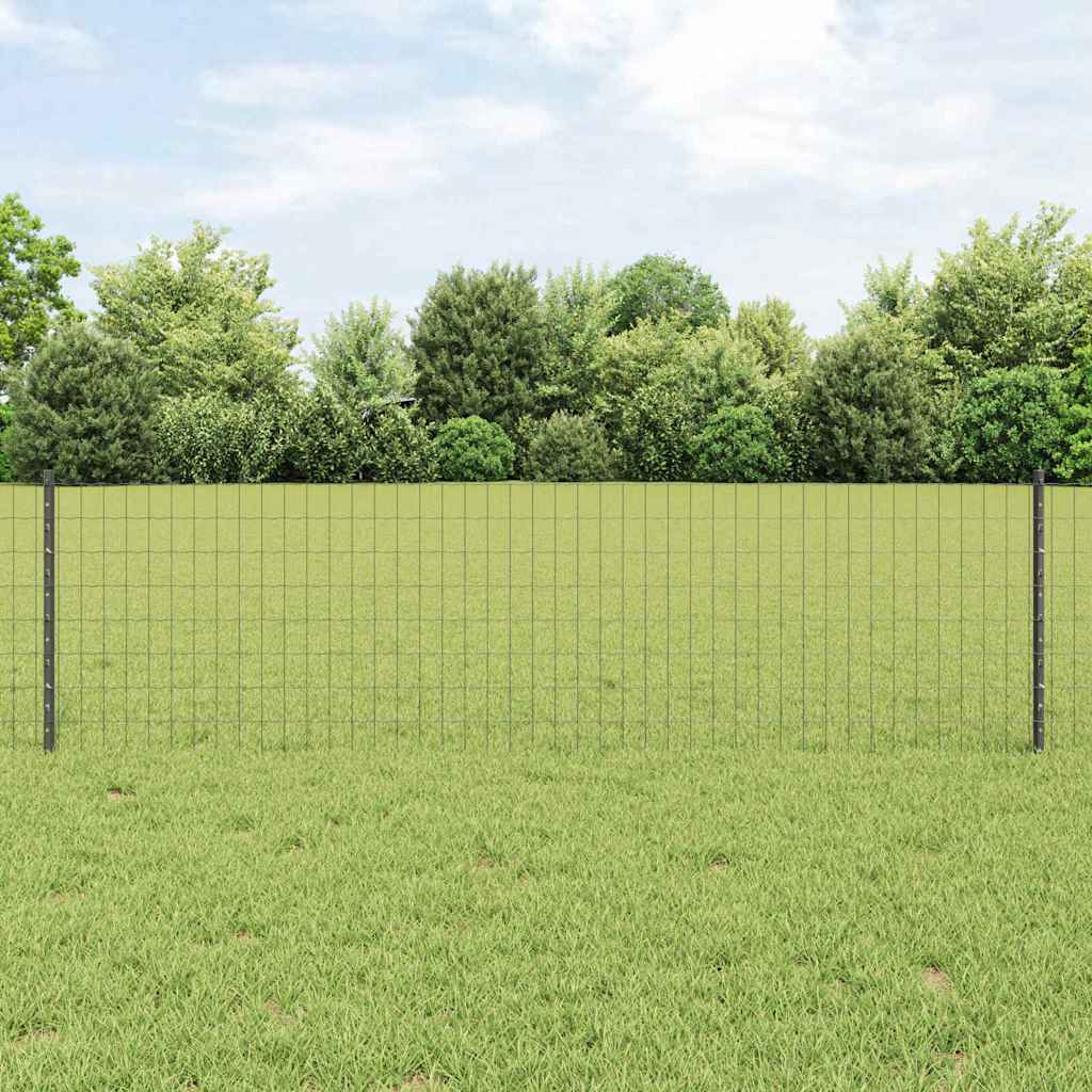 vidaXL Valla Euro con Poste 25 x 0,6 m Acero recubierto de PVC Gris