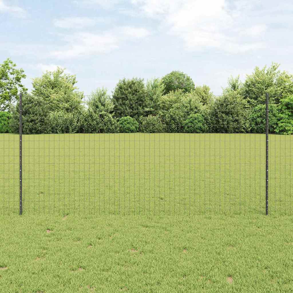 vidaXL Valla Euro con Poste 25 x 1,2 m Acero recubierto de PVC Gris